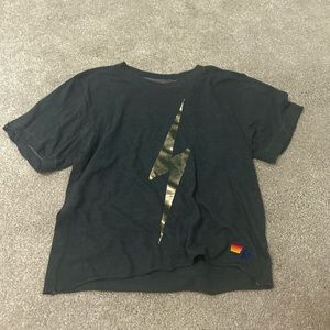 super cute black avatar shirt with lighting bolt size xs. worn a twice with care
